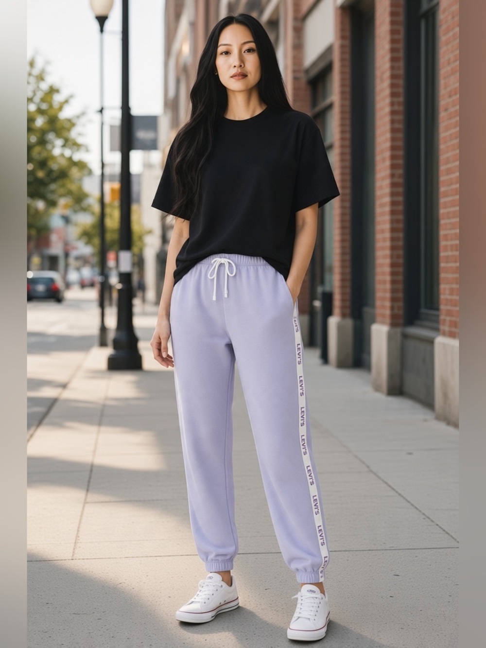 NWT Levi's  Graphic Minimal Taping Laundry Sweat Pants Lilac XXL